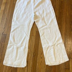 Le Suit White Casual Wide-Leg Pants Relaxed Fit